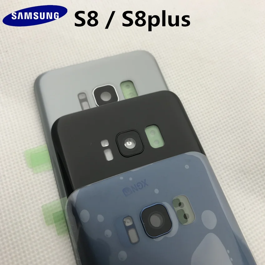 Оригинальное заднее стекло samsung S8 G950 G950F/S8+ G955 G955F S8 Plus корпус крышка батареи задняя крышка чехол с наклейкой