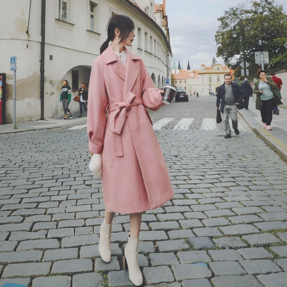 

Photo Shoot French Style Woolen Jacket 2019 Autumn And Winter New Style WOMEN'S Dress Retro British Style Mid-length Woolen Over