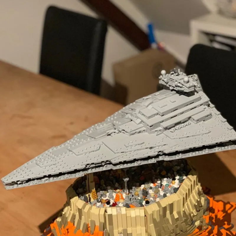 Цена MOC MOC 18916 Звездный Разрушитель первого ордена Звездные войны Империя над Jedha Fit Legoings Звездные войны модель строительные блоки кирпичи игрушки