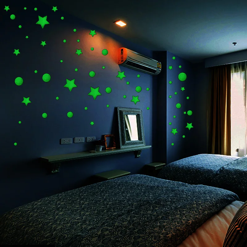 JZ_ Glow In The Dark Bedroom Corridor Ceiling Wall Fluorescent Stickers Deca GX 