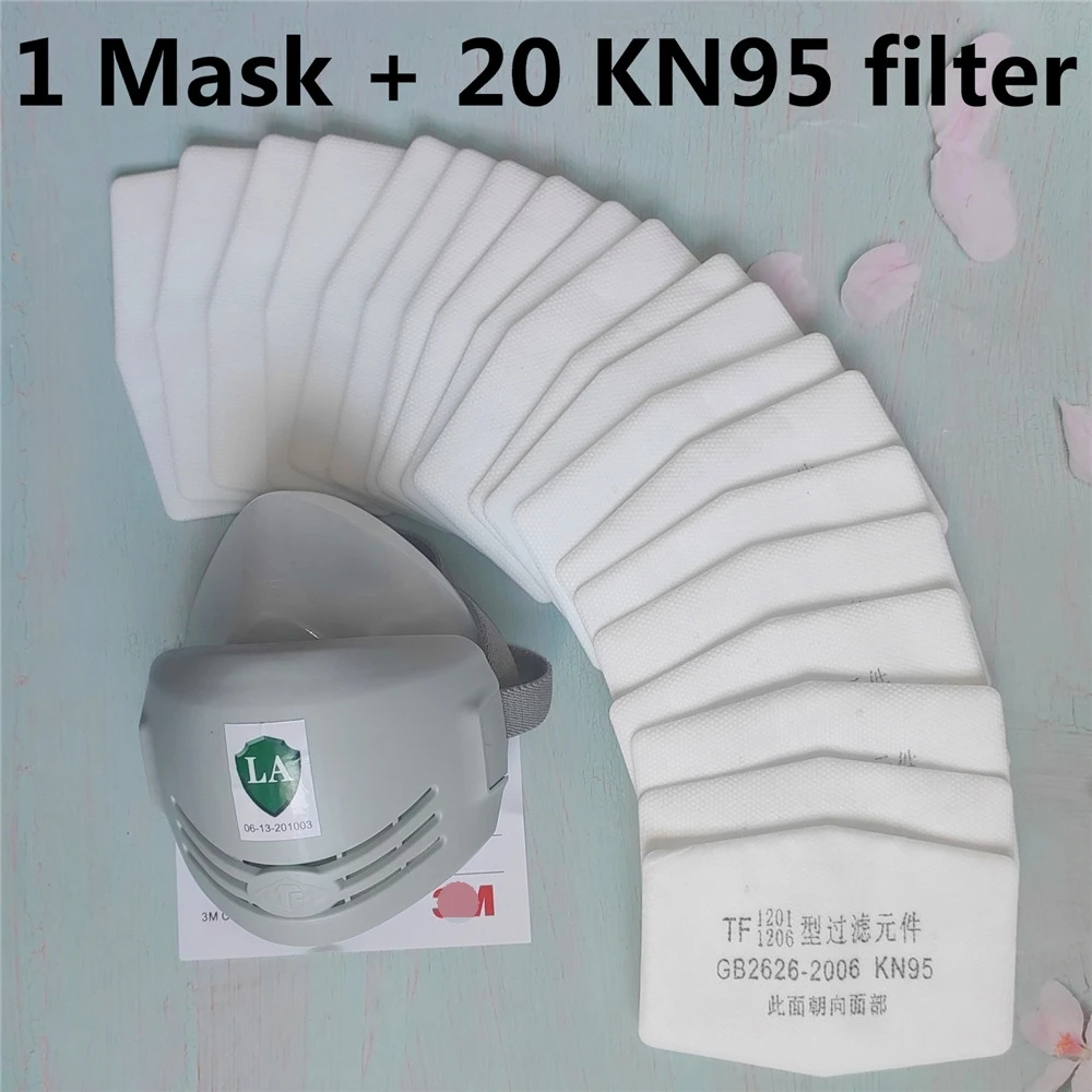 

Silicone mask industrialgrade respirator dustproof filter mask anti-fog haze installation 20pcs of KN95 disposable filter cotton