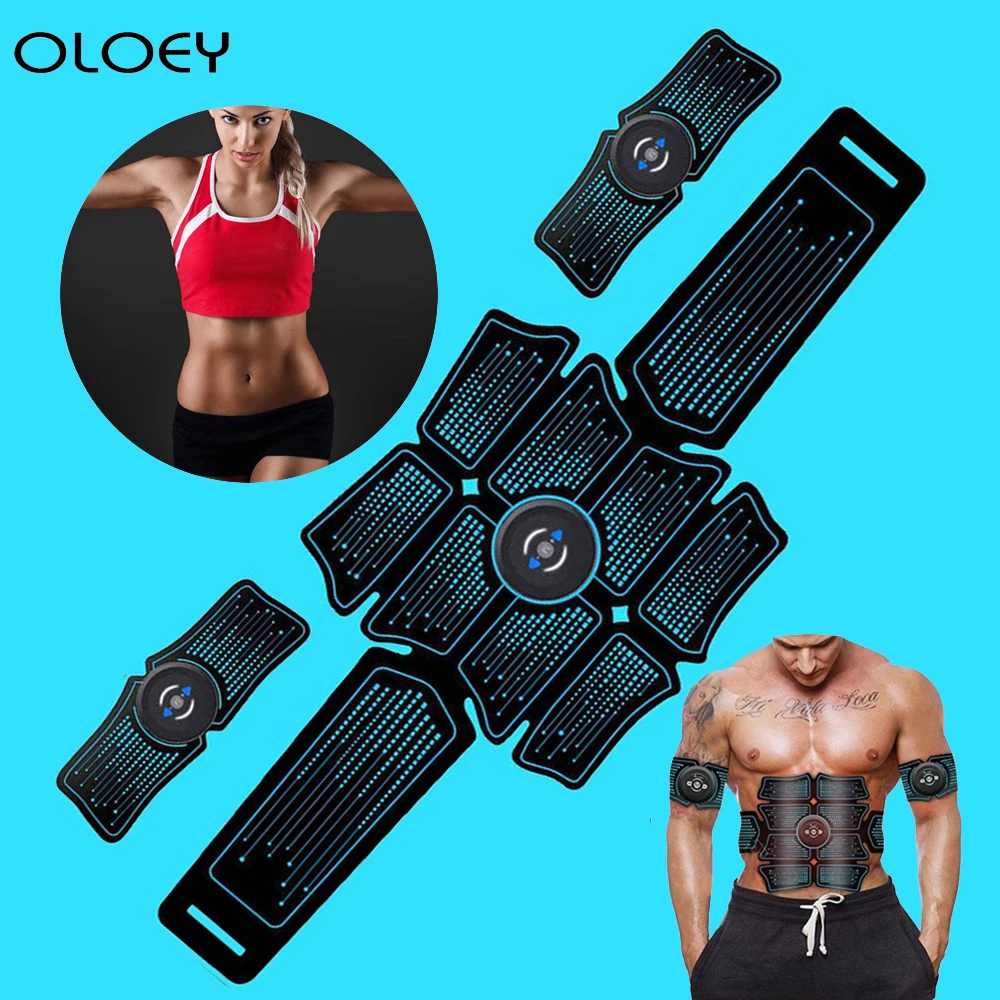 EMS Abdominal Muscle Stimulator Toner ABS Smart Fitness Gear USB Rechargable Electrostimulation Exercise Home Gym Equipment