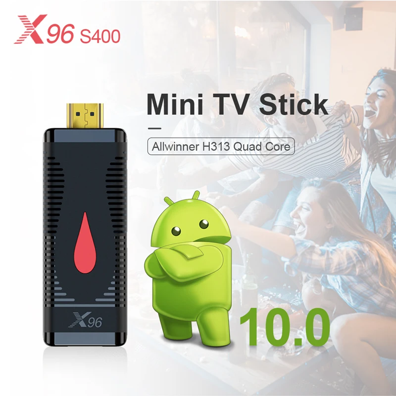 ТВ-приставка X96 S400 4K Android 10 Allwinner H313 4 ядра 1 + 8 Гб 0 2 16/2 ГБ Wi-Fi | Электроника