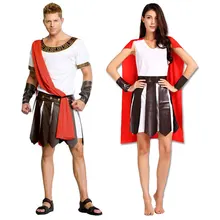 Umorden Хэллоуин взрослых древний Римский Греческий воин Солдат Костюм Гладиатора большой Цезарь костюмы для мужчин женщин пара