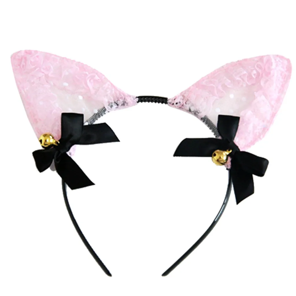Унисекс; рождественские забавные аксессуары для косплея; Модная одежда для девочек; Милая повязка на голову с кошачьими ушками лисы; аниме; карнавальный костюм;#3 - Цвет: Розовый