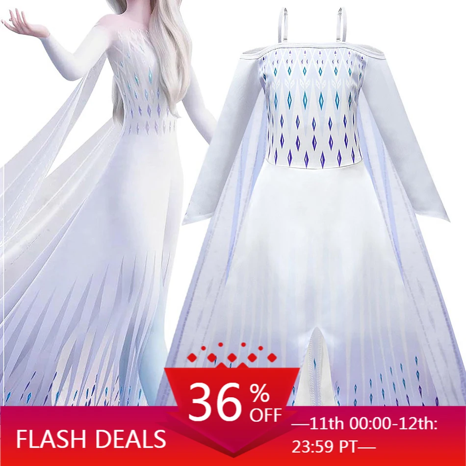 

Elsa Cosplay Snow Queen Dress Up Princess Dress Summer New Girls Clothes Child Wear Role Playing Halloween Performance Dress