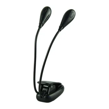 

Super Bright 8 LED Book Reading Table Lamp Dual Flexible Double Goosenecks Clip-on Arm Study Music Desk Light#25