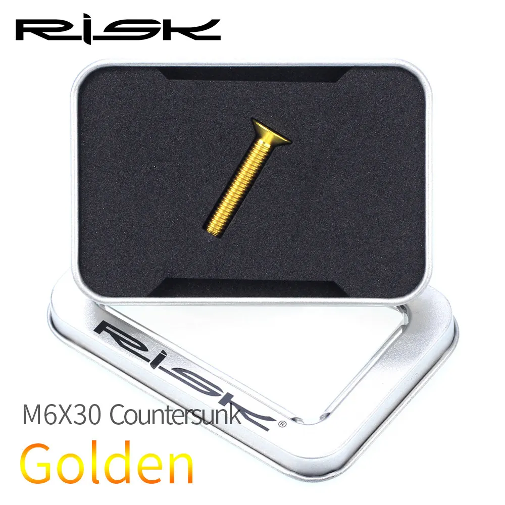 1PCS M6x30/35/40/50mm Titanium Bolt for Bicycle Headset Bolt 1 1/8 Ti Stem Cap Bolt Bike Column Screw Bicycle Headset Parts - Цвет: GOLDEN 30MM