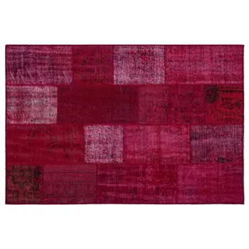 

Handmade Red Vintage Overdyed Patchwork Area Rug 120x180 Cm-3'11''X5'11''