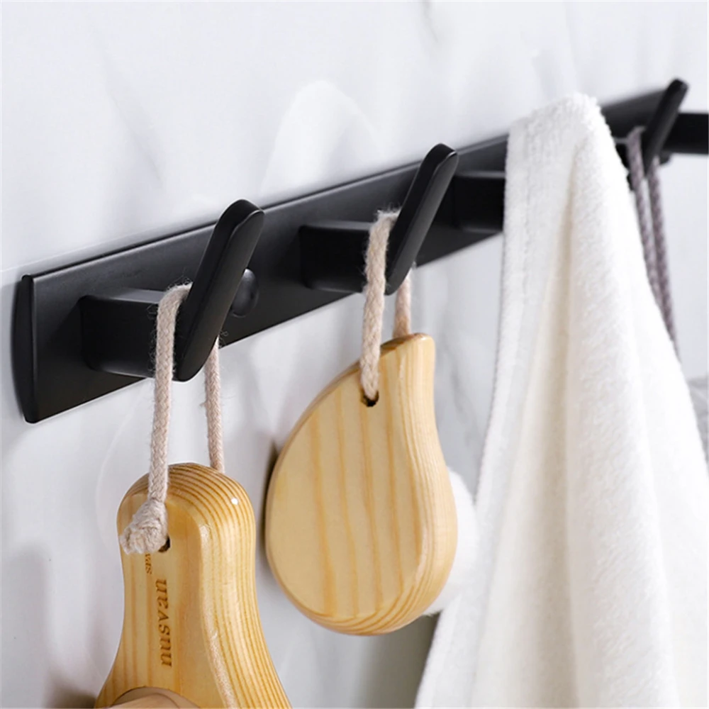 Bathroom Towel Hanger Wall-Mounted Clothes Coat Rack Hat Hook Bedroom Living Room Kitchen Toilet Brack Hook Hallway Balcony