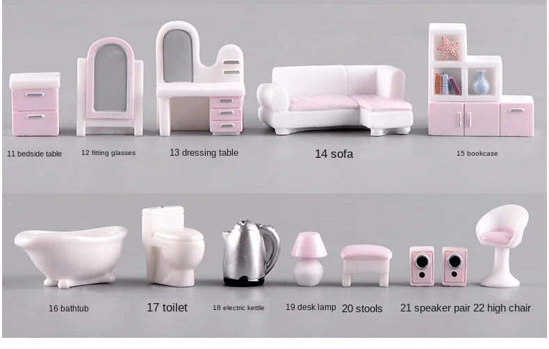 Modern home Mini furniture TV machine bookcase audio dressing table kettle computer resin small ornaments | Дом и сад