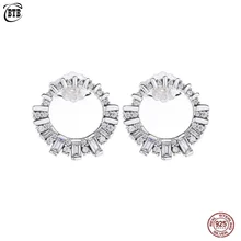 Новинка, 925 пробы, серебряная ледяная красота, европейские серьги-гвоздики с прозрачными фианитами для женщин, очаровательный подарок, хорошее ювелирное изделие