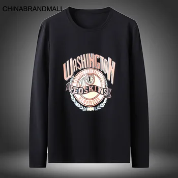 

Season Men Plus Fat Plus Size Round Neck Long Sleeve T Shirt Fat Man Pure Cotton Leisure Printing Top Backing Shirt