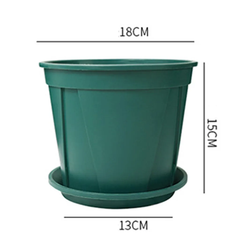 Green Plant Gallon Flowerpot Rose Clematis Seedling Breathable Flower Pot Green Basin+Green Tray Potted Culture Nursing Basin