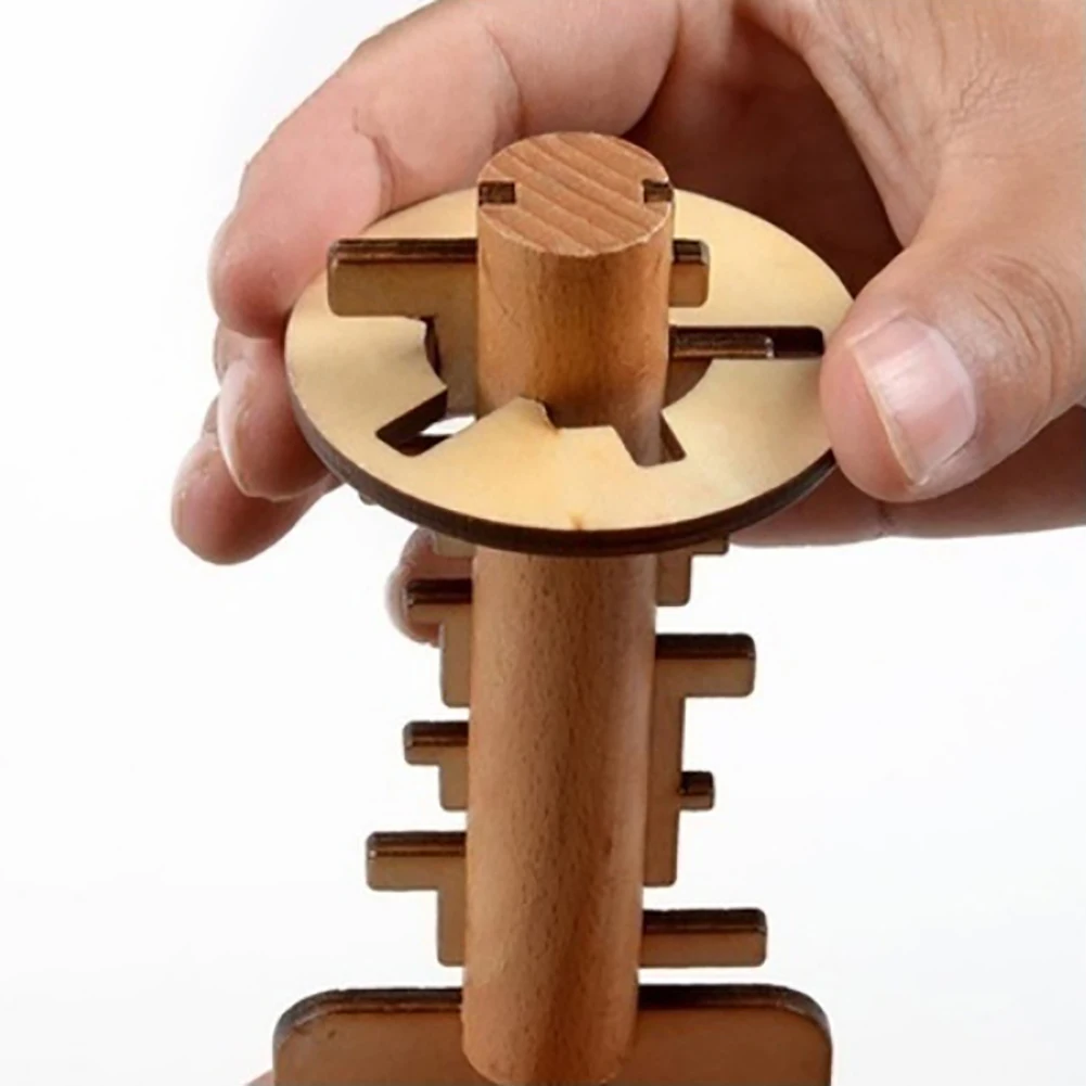 3D Деревянный пазл для Тренировки Мозга Kong Ming Key Lock обучающая детская игрушка для взрослых вызов вашему логическому мышлению