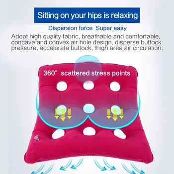 

PVC Inflatable cushions home decor Breathable Flocking Round Cushion Square Air Anti Bedsore Seat Cushions Pad Office Chair