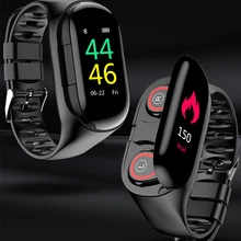 M1 TWS bluetooth kulaklık kablosuz kulaklık smartwatch akıllı bilezik kalp hızı akıllı bileklik spor izci spor izle(China)