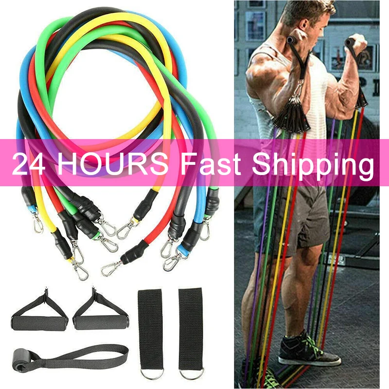 

11pcs/set Pull Rope Fitness Exercises Resistance Bands Latex Tubes Body Training Workout band for home gym fitness equipment