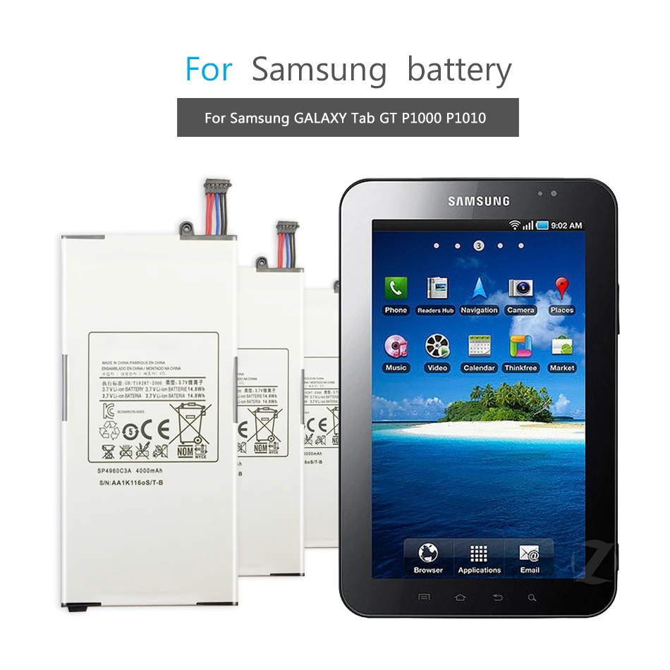 Планшетный литий-полимерный аккумулятор для samsung Galaxy Tab P1000 P1010 GT-P1000 сменный аккумулятор 4000 мАч SP4960C3A