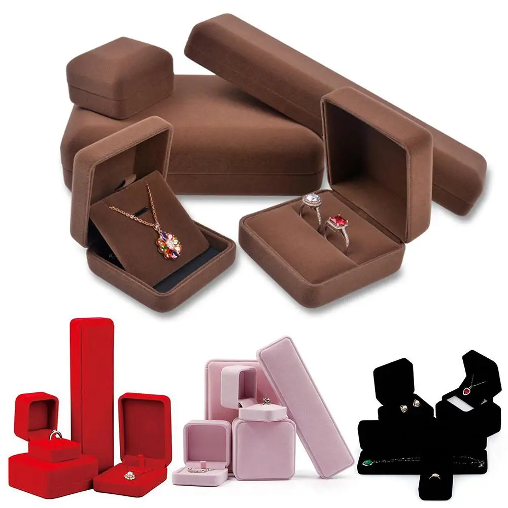 Velvet Presentation Jewelry Ring Necklace Bracelet Storage Display Box Case jewelry gift box lot кейс для украшений