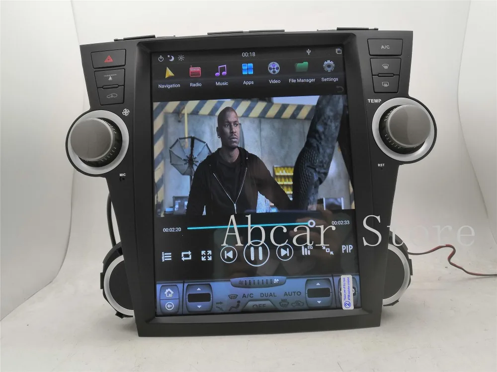 12,1 ''Tesla стиль Android 8,1 автомобильный dvd-плеер gps навигация для Toyota Highlander 2007-2013 стерео Мультимедиа Радио ips PX6 ips