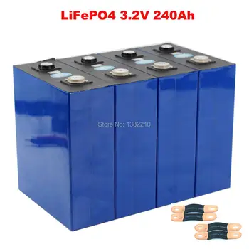 

4PCS/Lot A Grade LiFePO4 3.2V 240Ah High Capacity with BUS BARS For 12V 240Ah Energy Storage System