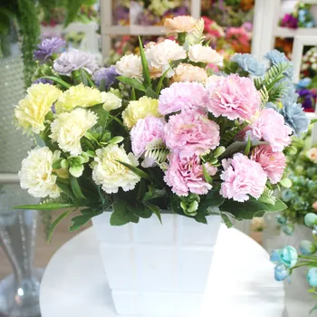 

1 bundle of 10 high quality artificial carnations silk peony silk flower home garden party wedding decoration / DIY decoration