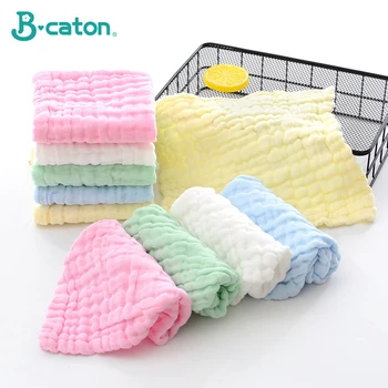 

10PCS Towel Baby newborn Baby bath towel Cotton Burp Cloth Soft Absorbent 6-Layer Gauze kids face baby stuff muslin towel
