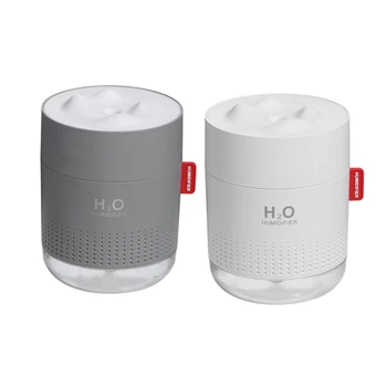 

2Pcs 500ML Air Humidifier Aroma Essential Oil Diffuser for Home Car USB with LED Night Lamp - White & Gray