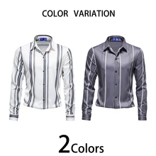 

YOUTHUP Men Causal Shirt Long Sleeve Turn-down Collar Boutton Loose Clothes Slim Spring Autumn
