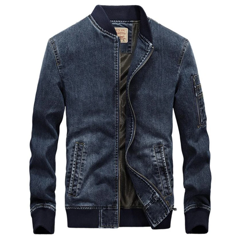 

Nice Autumn Winter Men Denim Jacket Casual Slim Coats Military Bomber Mens Jeans Jacket Outwear Male Cowboy Clothing 5xl