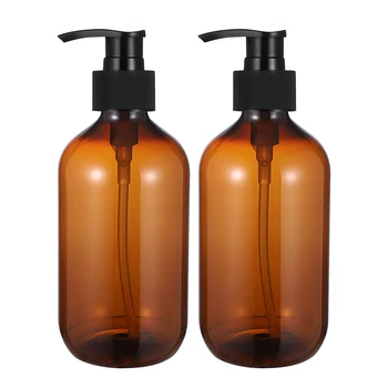 

OUNONA 2PCS 500ml Empty Shampoo Bottles Opaque Versatile Pump Bottle Drip-free Lotion Container Hand Soap Dispenser