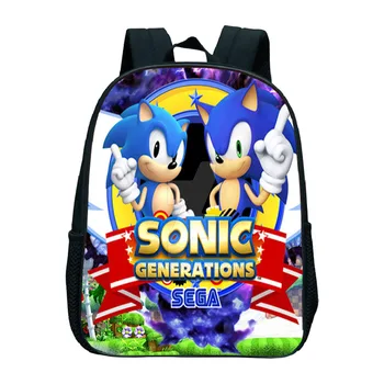 

3D Sonic Image Print Backpack cartoon Anime Sonic Heroes Adventure Casual School Bag Cute Mochila Escolar