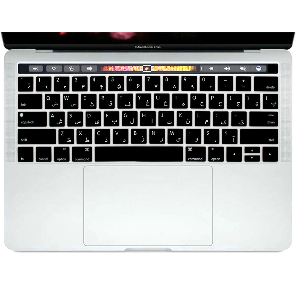 КРЗ арабский силиконовая клавиатура кожного покрова для Mac Pro 1" A1706 A2159Pro 15" A1707 // выпуска с сенсорной панелью США Версия