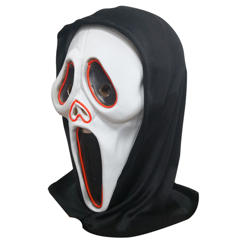 Страшная тушь для ресниц Led Light Up Ghost Маска на Хэллоуин вечеринку фестиваль ужасов латексная маска украшения реквизит
