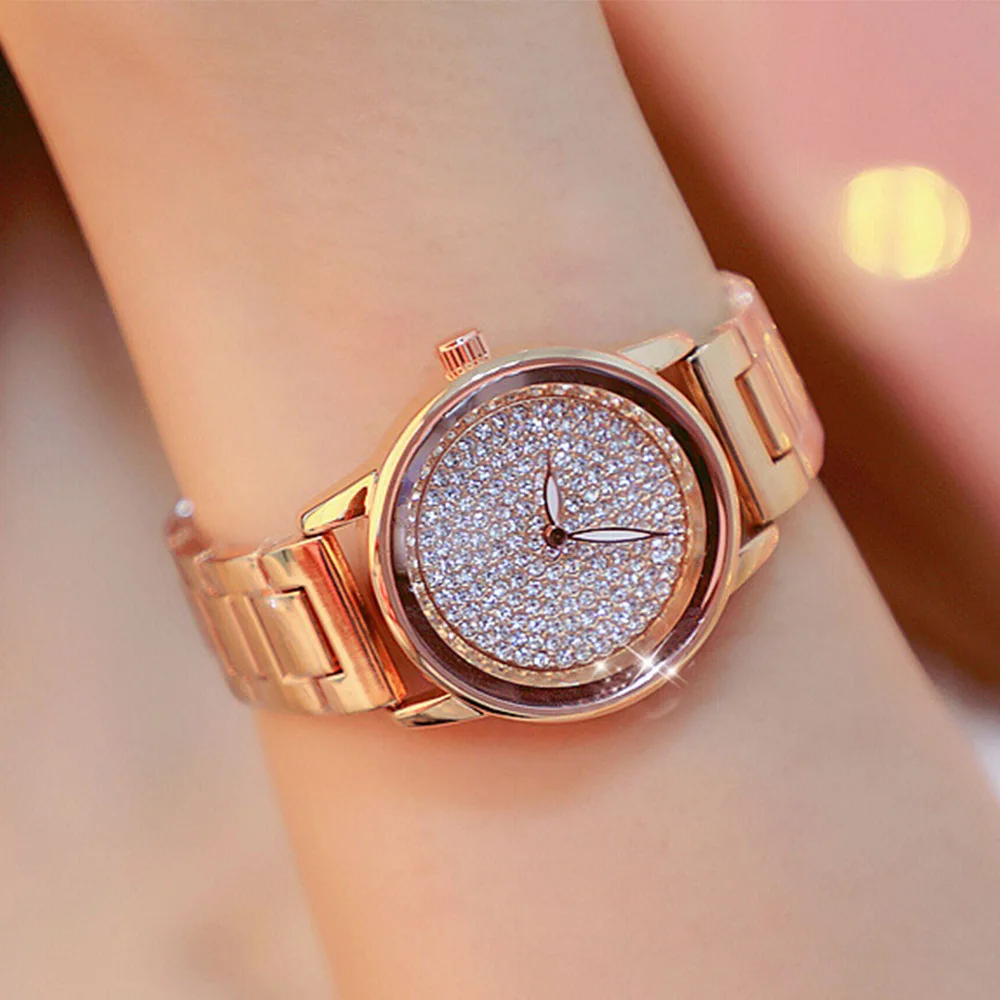 

Luxury Full of Crystals Watch Diamond-embedded Watch Bracelet Watch Stainless Steel Belt Quartz Watch Students Watch