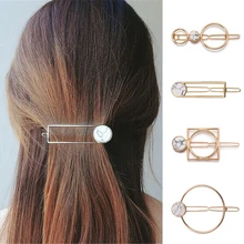 Минимализм геометрические металлические заколки для волос круглые прямоугольные формы имитация мрамора заколки для волос для женщин девочек аксессуары для укладки волос