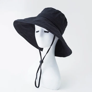 

Fisherman hat women all-match outing sun hat tide big eaves cover face Japanese hat summer