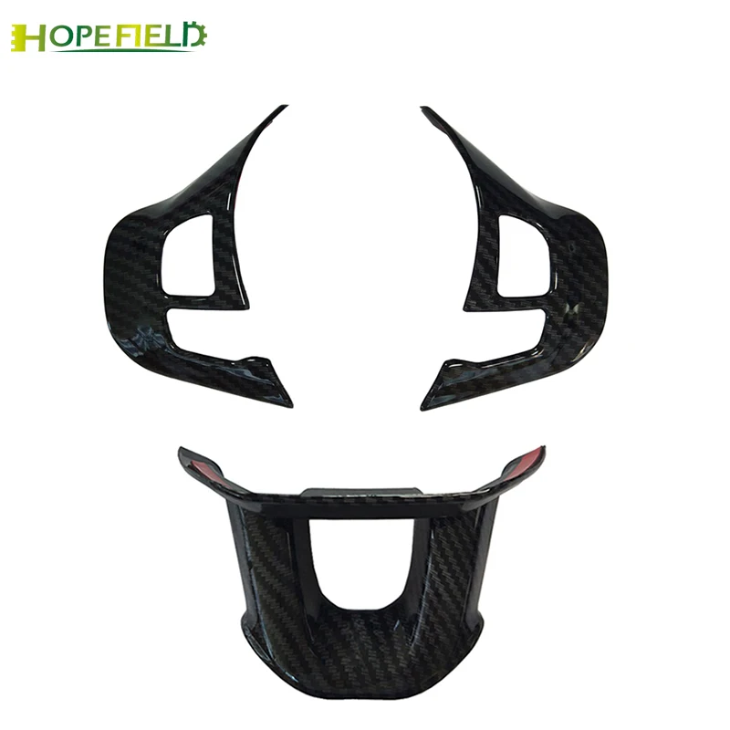 

ABS Carbon Fiber Steering Wheel sticker flying wheel trim audio control button car styling For Peugeot 208 2008