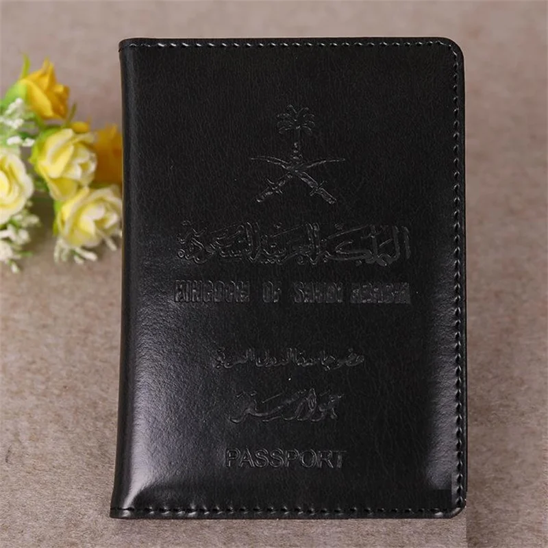 Высокое качество Толстые Саудовская Аравия заграничного паспорта случай протектор Бизнес защитная обложка для паспорта, документов органайзера чехол - Цвет: Black