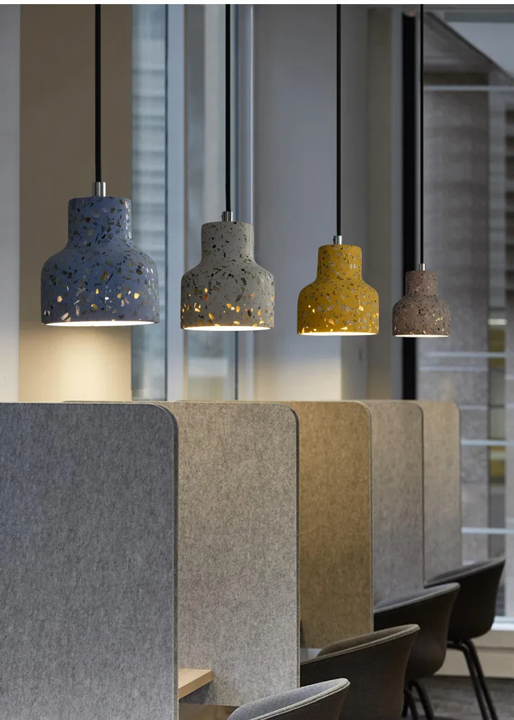 Modern Cement Pendant Lights Industrial Led Hanging Lamps for Living Room Restaurant Bar Counter Art Decor Lighting Fixtures E27
