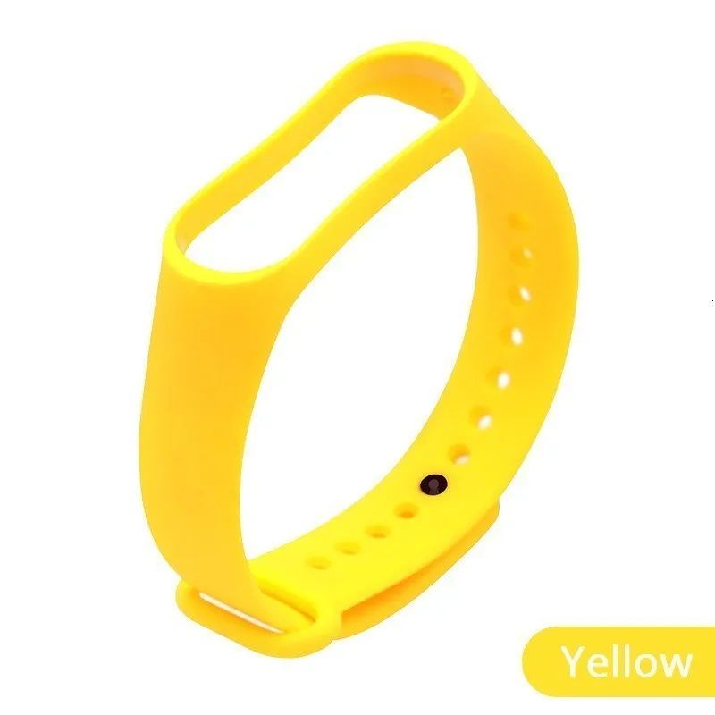 Цветные Ремешки для наручных часов mi band 4 3 Аксессуары pulseira mi band 2 сменный силиконовый ремешок для xiaomi 2 smart bracelet - Цвет ремешка: Цвет: желтый