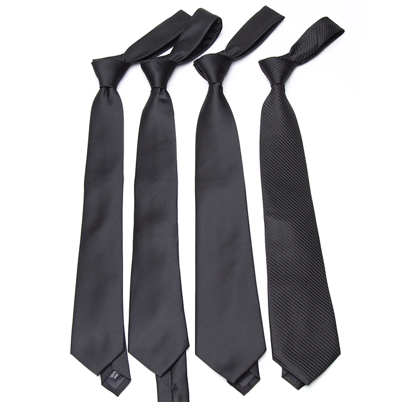 New Mens Tie 8cm 7cm 6cm Classic Black Slim cravatte per uomo accessori cravatte festa nuziale abito formale Casual regali solidi cravatta