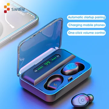

Swalle TWS Touch Control Sport Headphones Stereo Earbuds Headset Wireless Earphone Bluetooth5.0 Earphones with LED Power Display