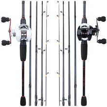 Sougayilang Удочка комбинированная 1,8-2,4 м переносная 5 секционная удочка и 18+ 1BB 6,3: 1 Передаточное отношение катушка для ловли рыбы