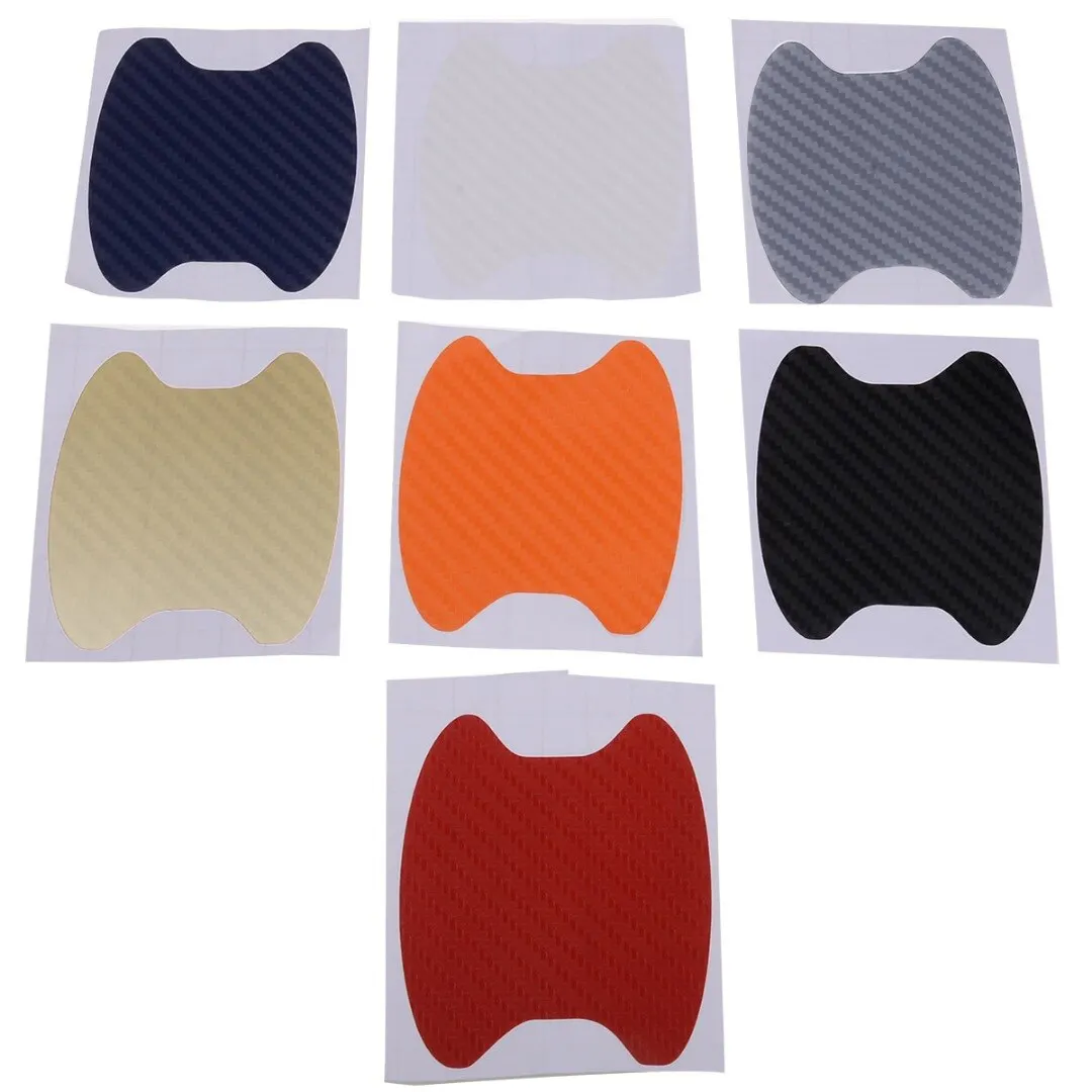4pcs Car Styling Carbon Fiber Car Door Handle Anti Scratch Protector Film Sticker Set 7 Colors Available