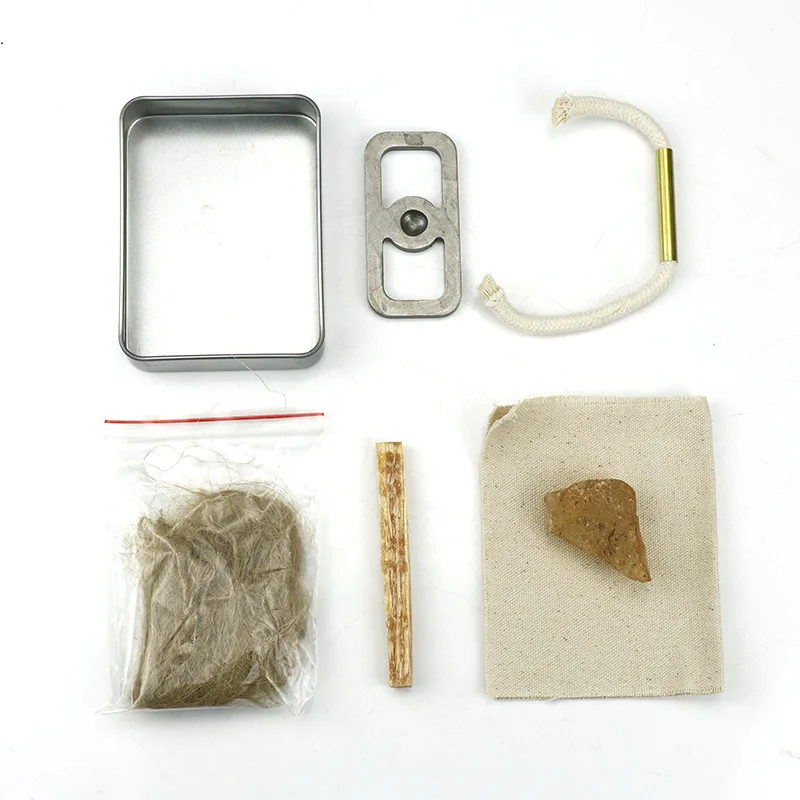 1PC New Camping EDC Fire Sickle Stone Flint Cotton Rope Set Original Fire Make Equipment Tool Burning Stone Flint survival tool