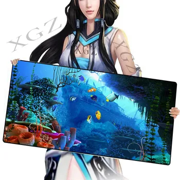 

XGZ Fantasy Underwater World Custom Large Game Mouse Pad Black Lock Anime NieR: Automatic Machine Computer Table Mat Slip Xxl