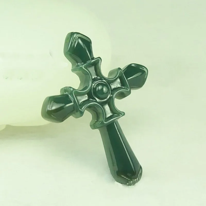 Пьедра натуральный tallada Cruz colgante piedra Real HeTian tallado suerte colgantes collar moda mujer hombre Joyeria|Камни| |