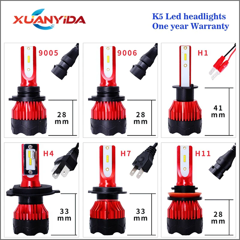 K5 H1 H3 H7 H11 светодиодный фар blubs H4 9005 9006 9004 9007 H13 880 светодиодный автомобиль противотуманные фары 55 Вт 12000LM 4300K 6000K 8000K Автомобильные фары Mai